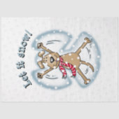 スノーエンジェルドッグおもしろいかわいいクリスマスホリデーおもしろい 薄葉紙 (正面)