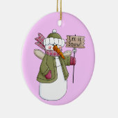 スノーエンジェルレットイットスノーオーナメント セラミックオーナメント (右)