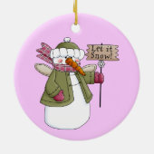 スノーエンジェルレットイットスノーオーナメント セラミックオーナメント (裏面)