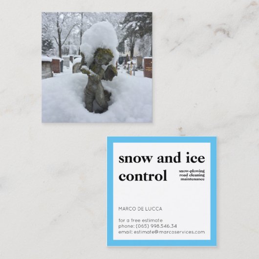 スノーエンジェル冬サービス スクエア名刺 (正面/裏面)