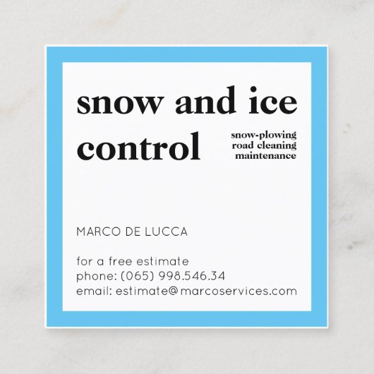 スノーエンジェル冬サービス スクエア名刺 (裏面)