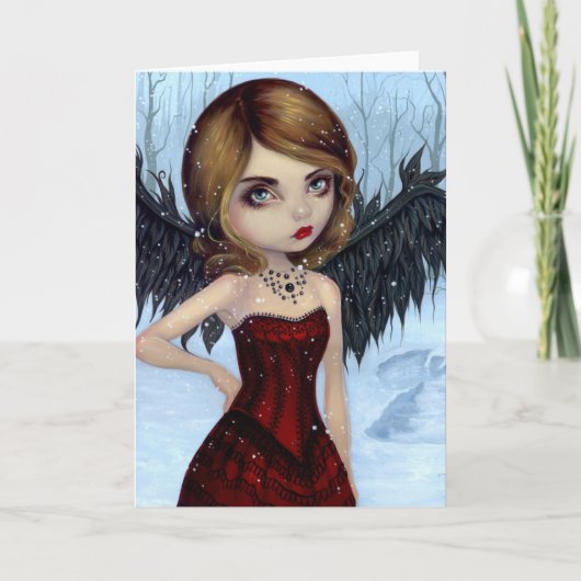 "スノーエンジェル" グリーティングカード (正面)