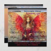 スノーエンジェル フェスティブ クリスマスパーティー 招待状 (正面/裏面)