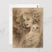 スノーオウル ファンタジーアート ポストカード (正面/裏面)