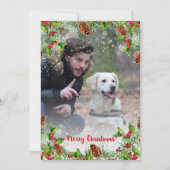 スノーオーバーレイあなたの写真と文字クリスマスカード シーズンカード (正面)