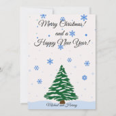 スノーオーバーレイあなたの写真と文字クリスマスカード シーズンカード (裏面)