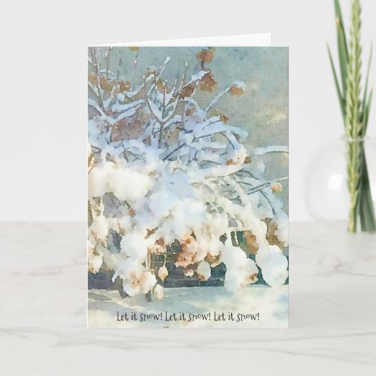 スノーカバーあじさいツリーホリデーカード カード (正面)