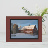 スノーカバーレッドバーンハッピーホリデーズクリスマス シーズンカード (スタンド正面)