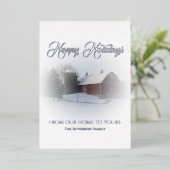 スノーカバーレッドバーンハッピーホリデーズ 箔シーズンカード (立ち正面)