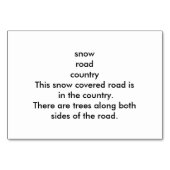 スノーカントリー読ロードの大人向けフラッシュカード テーブルナンバー (裏面)