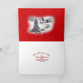 スノーカードを使ったクリスマスアイリッシュセッター カード (内部)