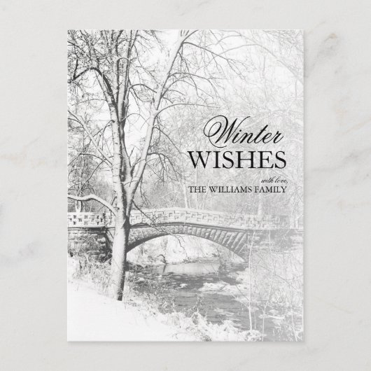 スノーガーフィールド公園（白黒） ポストカード (正面)