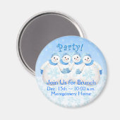 スノーガールズクリスマスブランチ招待状マグネット マグネット (正面/裏面)