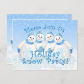 スノーガールズホリデイスノーパーティの招待状 招待状 (正面/裏面)