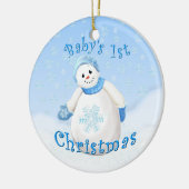 スノーガールベビー初めてのクリスマスキープサケオーナメント セラミックオーナメント (左)