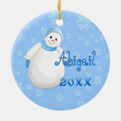 スノーガールベビー初めてのクリスマスキープサケオーナメント セラミックオーナメント (裏面)