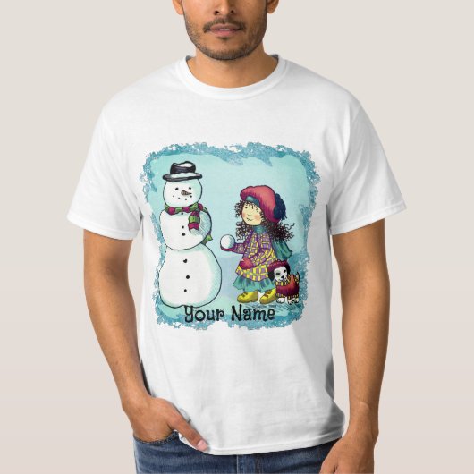 スノーガール雪だるま Tシャツ (正面)