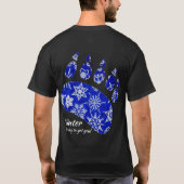スノーキャッチャー雪片ウィンターベア黒Tシャツ Tシャツ (裏面)