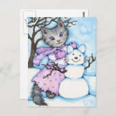 スノーキャット – かわいい子猫はがき ポストカード (正面/裏面)