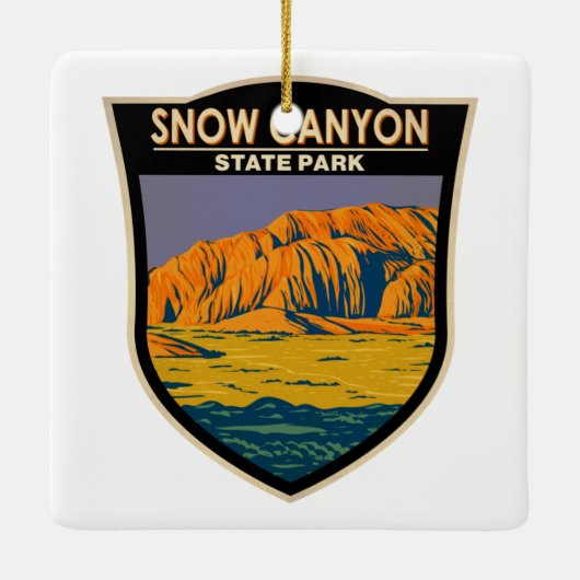 スノーキャニオン州パークユタヴィンテージ セラミックオーナメント (裏面)