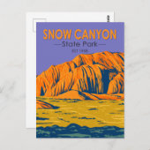 スノーキャニオン州パークユタヴィンテージ ポストカード (正面/裏面)