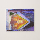 スノーキャビンアートクリスマスジグソーパズル ジグソーパズル (横)