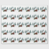 スノーキャビン・シーン ラッピングペーパー (フラット)