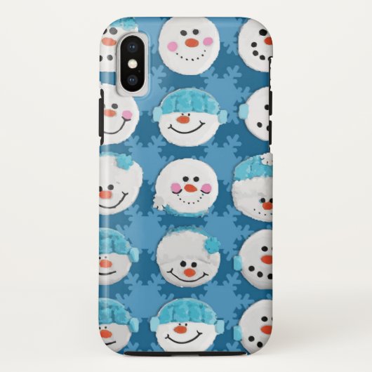 スノーキュートベビーブルーウィンター雪だるま Case-Mate iPhoneケース (裏面)