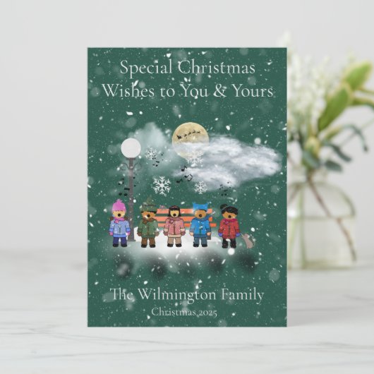 スノークインテットファミリークリスマスフラット カード (スタンド正面)