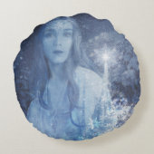 スノークイーンクリスマスファンタジーアートワークiPhone ラウンドクッション (裏面)