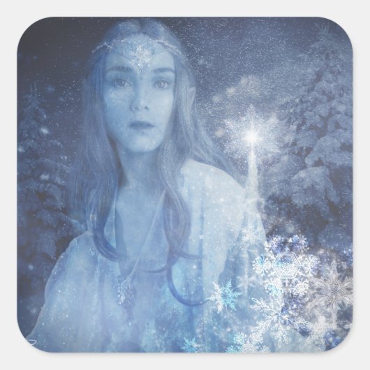 スノークイーンクリスマスファンタジー作品 スクエアシール (正面)