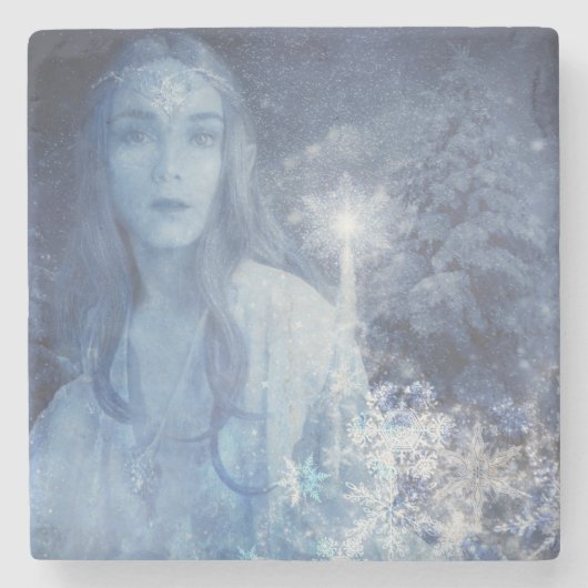 スノークイーンクリスマスファンタジー作品 ストーンコースター (正面)