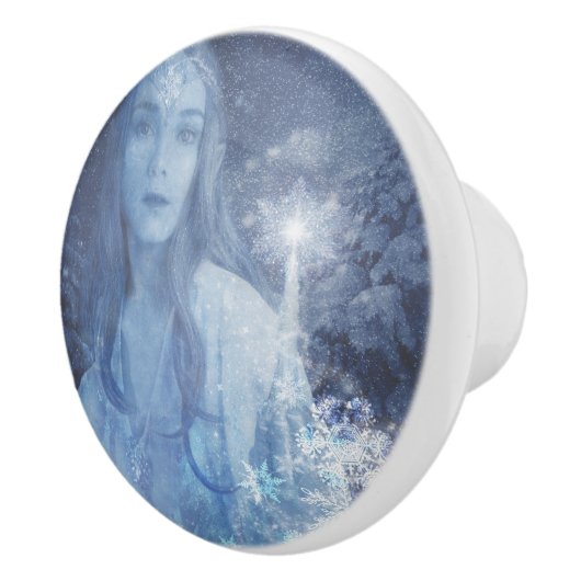 スノークイーンクリスマスファンタジー作品 セラミックノブ (右)