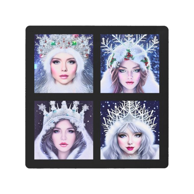 スノークイーンズウィンターワンダーランド メタルプリント (正面)