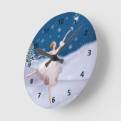 スノークイーンバレリーナカスタマイズ可能な時計 ラウンド壁時計 (傾斜)