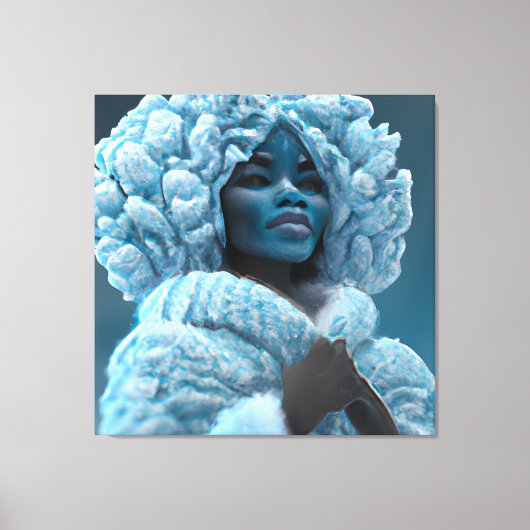 スノークイーンメラニンブラックガール魔法シスタウィメンズ キャンバスプリント (正面)