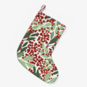 スノークリスマスボタニカルウィンターベリーホリデー スモールクリスマスストッキング (正面 (吊り時))