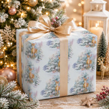スノークリスマス・ディアラッピングペーパー