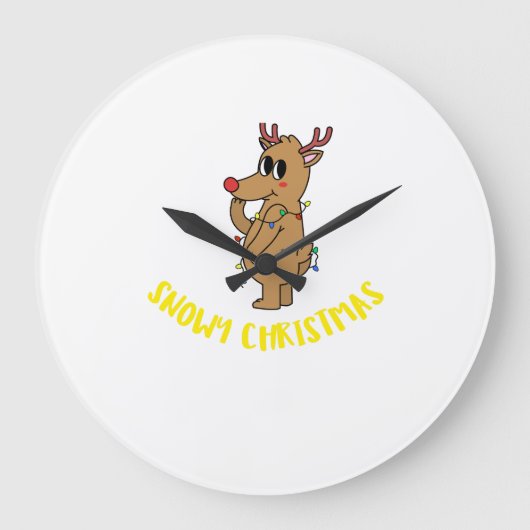 スノークリスマス ラージ壁時計 (正面)