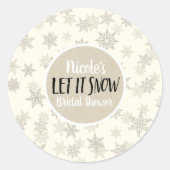 スノークリームスノーフレーク冬の休日のお気に入り ラウンドシール (正面)