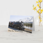 スノーグリーティングカードに白いパストレイン カード (黄色い花)