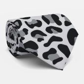 スノーグレーレオパード印刷groomsmenパンクウェディング ネクタイ (ロール)