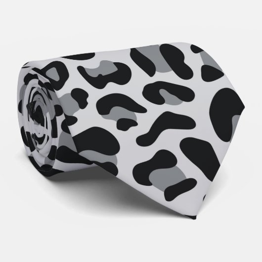 スノーグレーレオパード印刷groomsmenパンクウェディング ネクタイ (ロール)