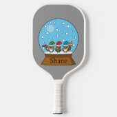 スノーグローブと格言フクロウ |カスタマイズ ピックルボールラケット (裏面)