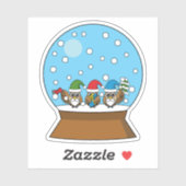 スノーグローブと格言フクロウ シール (シート)