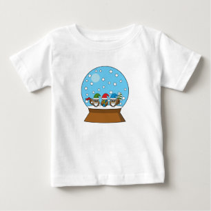 スノーグローブと格言フクロウ ベビーTシャツ