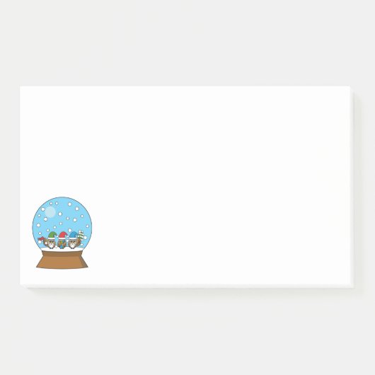 スノーグローブと格言フクロウ ポストイット (正面)