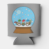 スノーグローブと格言フクロウ 缶クーラー (正面)