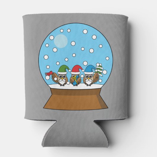 スノーグローブと格言フクロウ 缶クーラー (裏面)