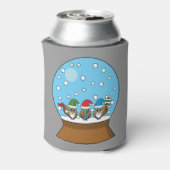 スノーグローブと格言フクロウ 缶クーラー (缶裏面)